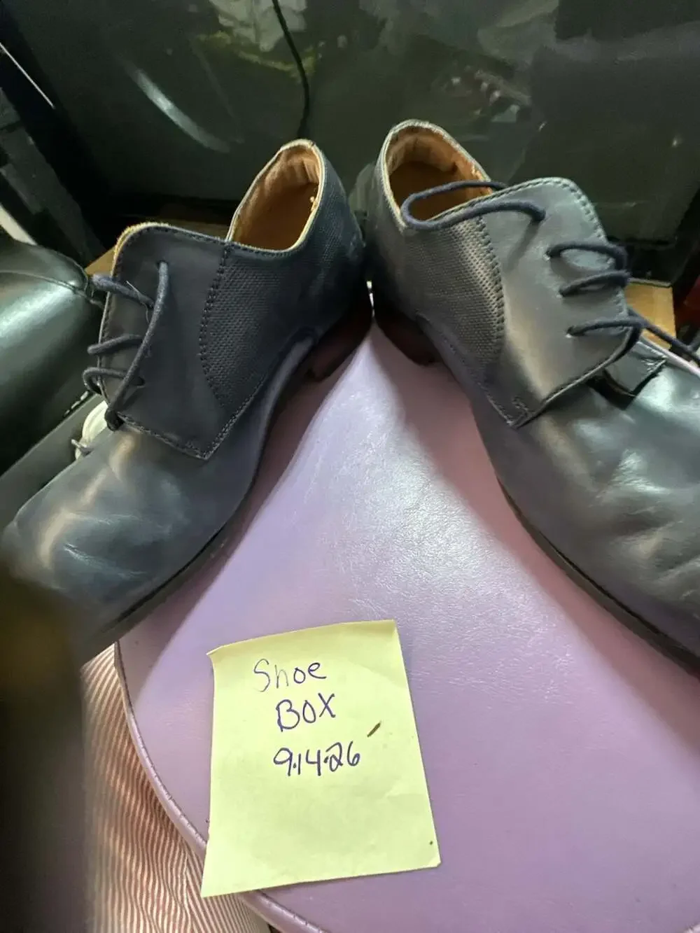Florsheim Postino Plain Toe Oxford Blue Leather Shoes